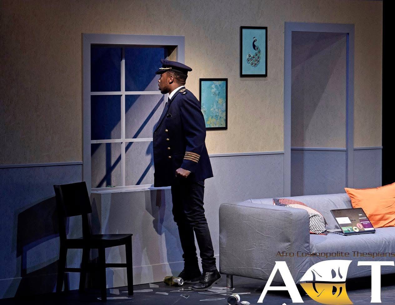 A solitary figure in uniform from An Enemy of the People.