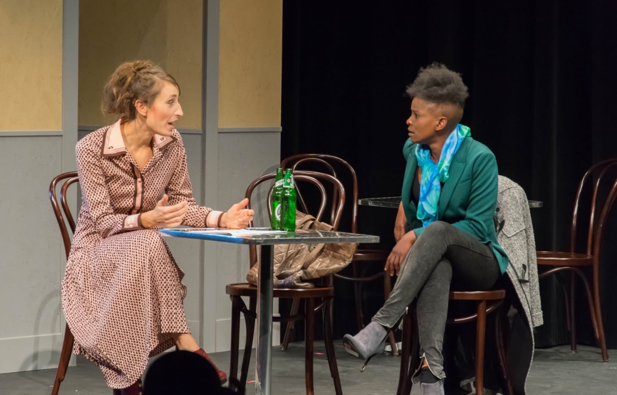 Two women in intense conversation in An Enemy of the People.