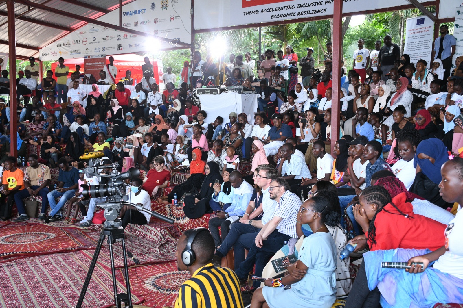 A large public audience gathered in Mombasa for Silenced No More, showing the project's public reach beyond the theatre.